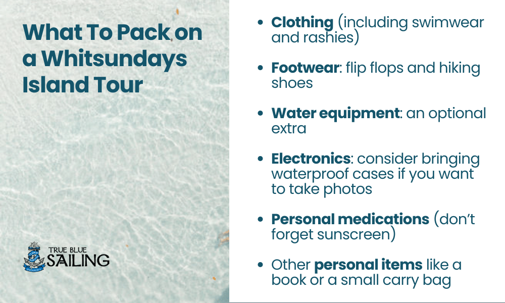 What to pack on a whitsundays island tour